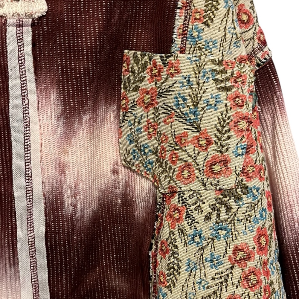 POL L Wildberry Patchwork and Cream Floral Tie-Dye Top - Picture 5 of 8